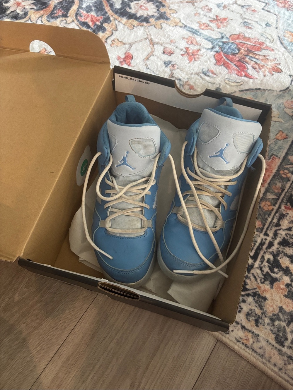 Nike Kids Light Blue and White High-Top Sneakers